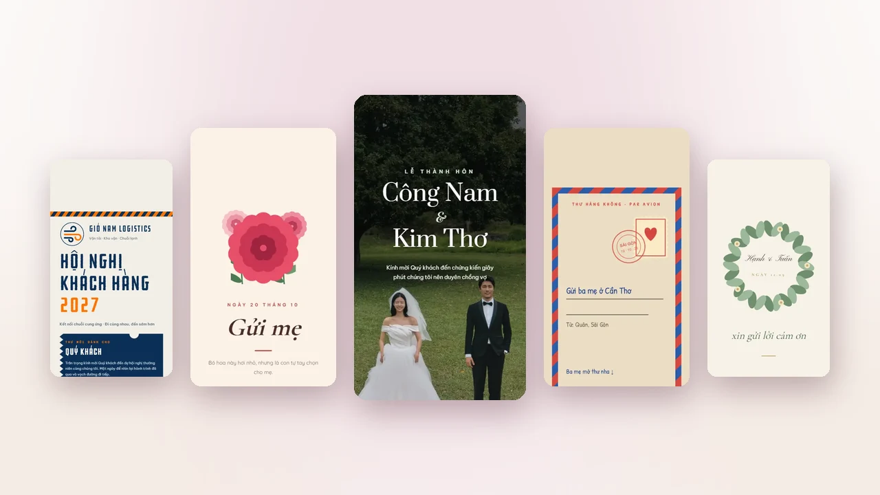 Mẫu thiệp online đẹp cho mọi dịp: cưới, sự kiện, lời chúc, cảm ơn